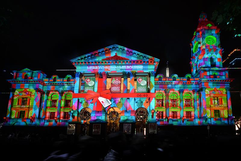 Melbourne Town Hall Christmas Lights